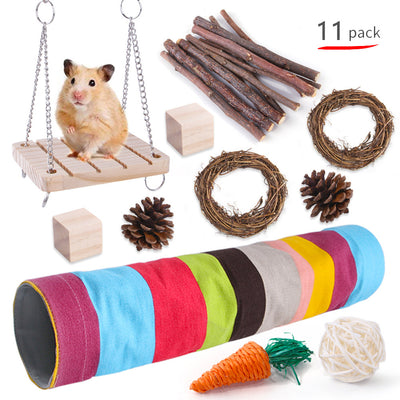 Pet Rabbit Guinea Pig Parrot Playing Molar Wooden Supplies Combination