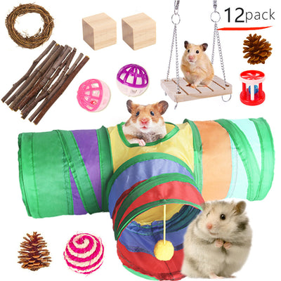Pet Rabbit Guinea Pig Parrot Playing Molar Wooden Supplies Combination