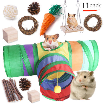 Pet Rabbit Guinea Pig Parrot Playing Molar Wooden Supplies Combination