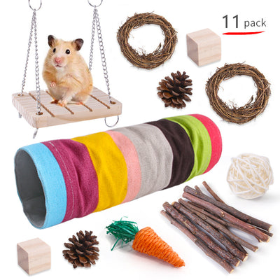 Pet Rabbit Guinea Pig Parrot Playing Molar Wooden Supplies Combination