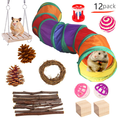 Pet Rabbit Guinea Pig Parrot Playing Molar Wooden Supplies Combination